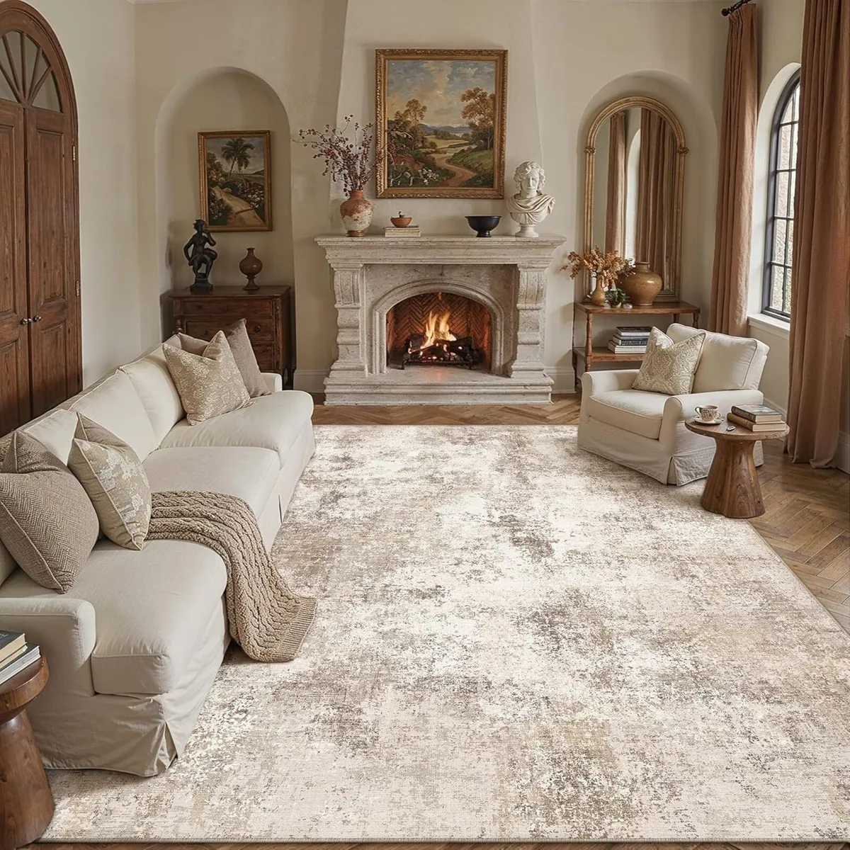 Modern Abstract Area Rug Living Room Extra Large - Image 1