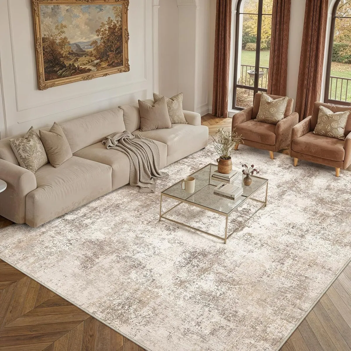 Modern Abstract Area Rug Living Room Extra Large - Image 4