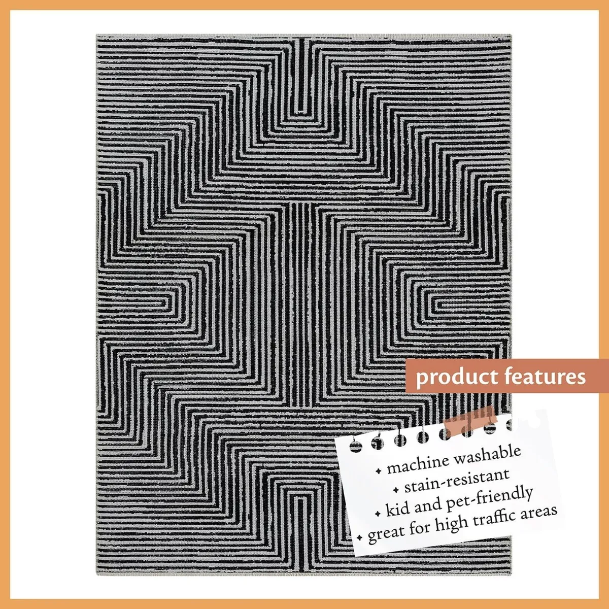 Washable Area Rug Stain Resistant Easy to Clean - Image 3