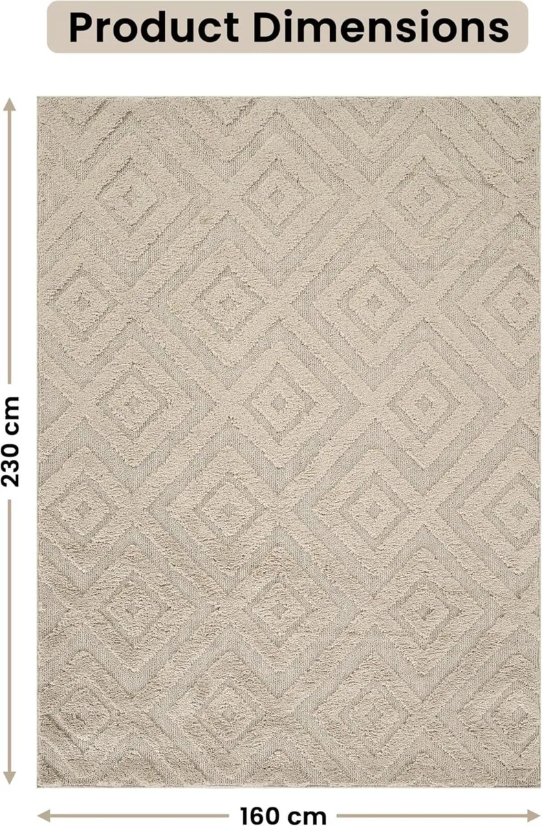 Washable Area Rug 160 x 230 cm Non-Slip Carpet - Image 2