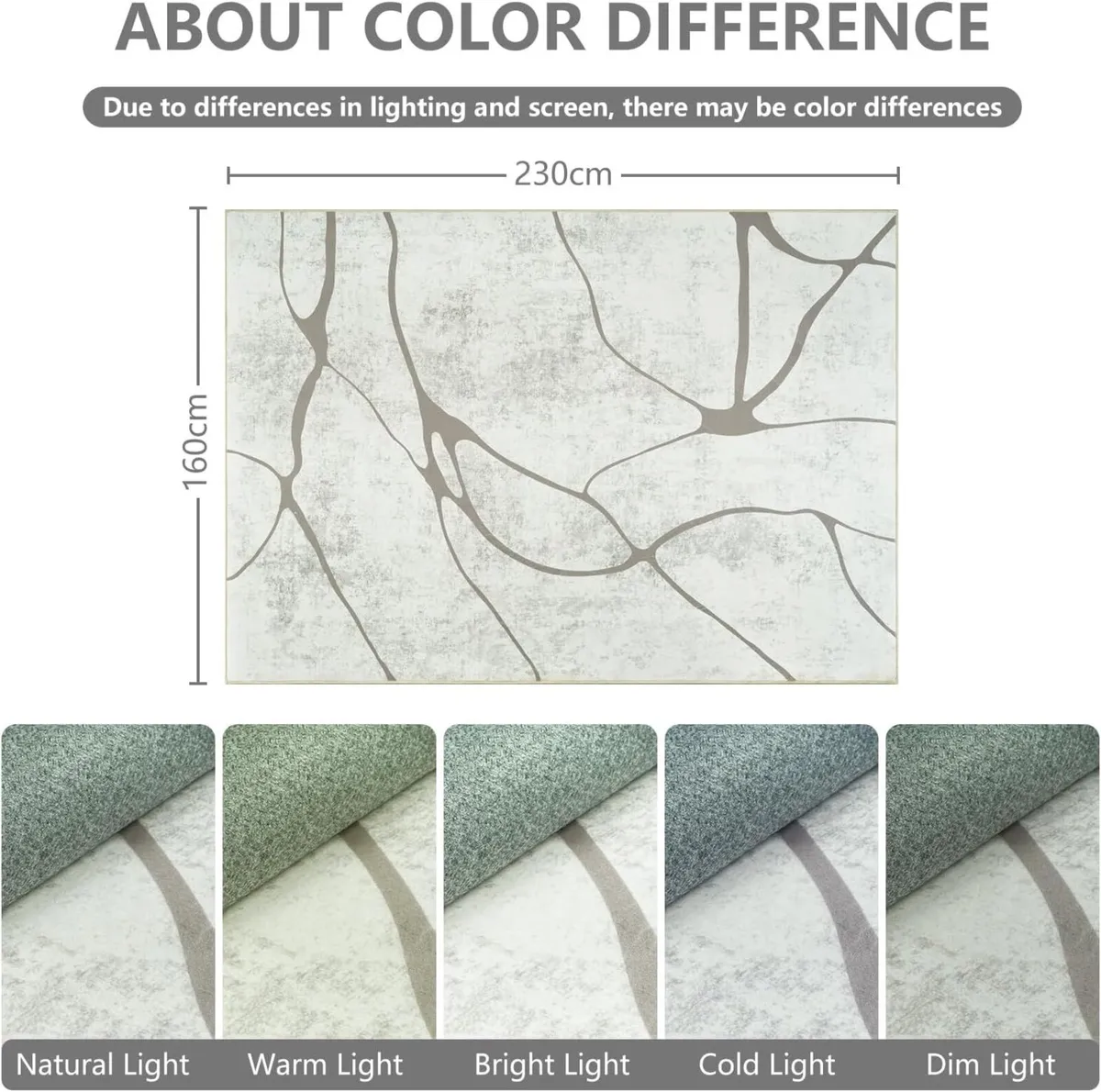 Rugs Living Room Beige Grey Large For Bedroom - Image 2