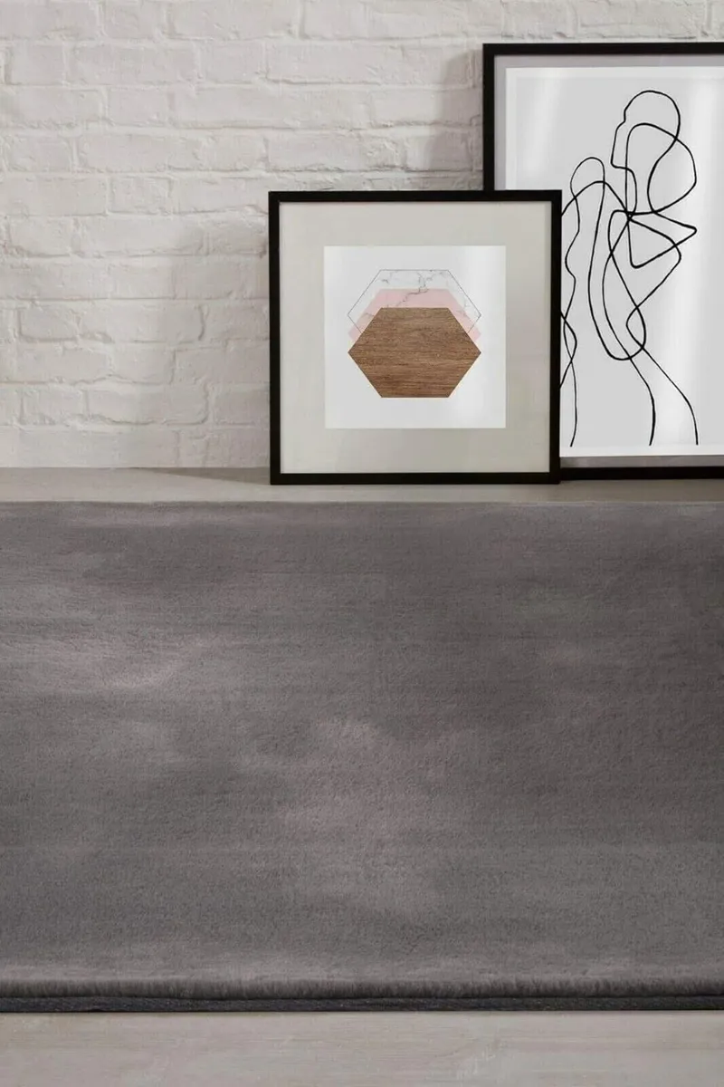 NATURAL FAUX RABBIT FUR Rug Ultra Soft Plush - Image 3