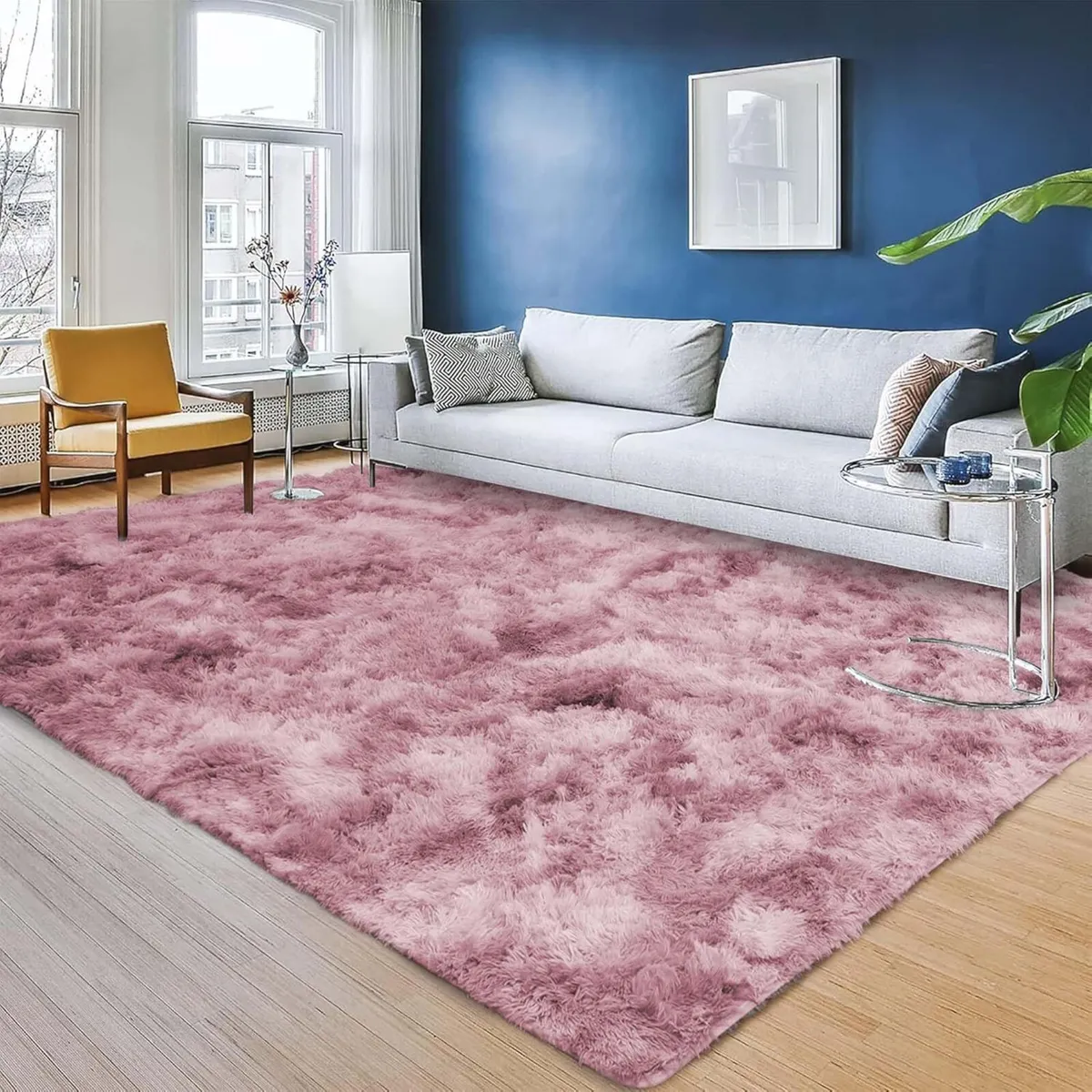 Rugs Living Room Large 200x290 cm Soft Fluffy Tie - Image 1