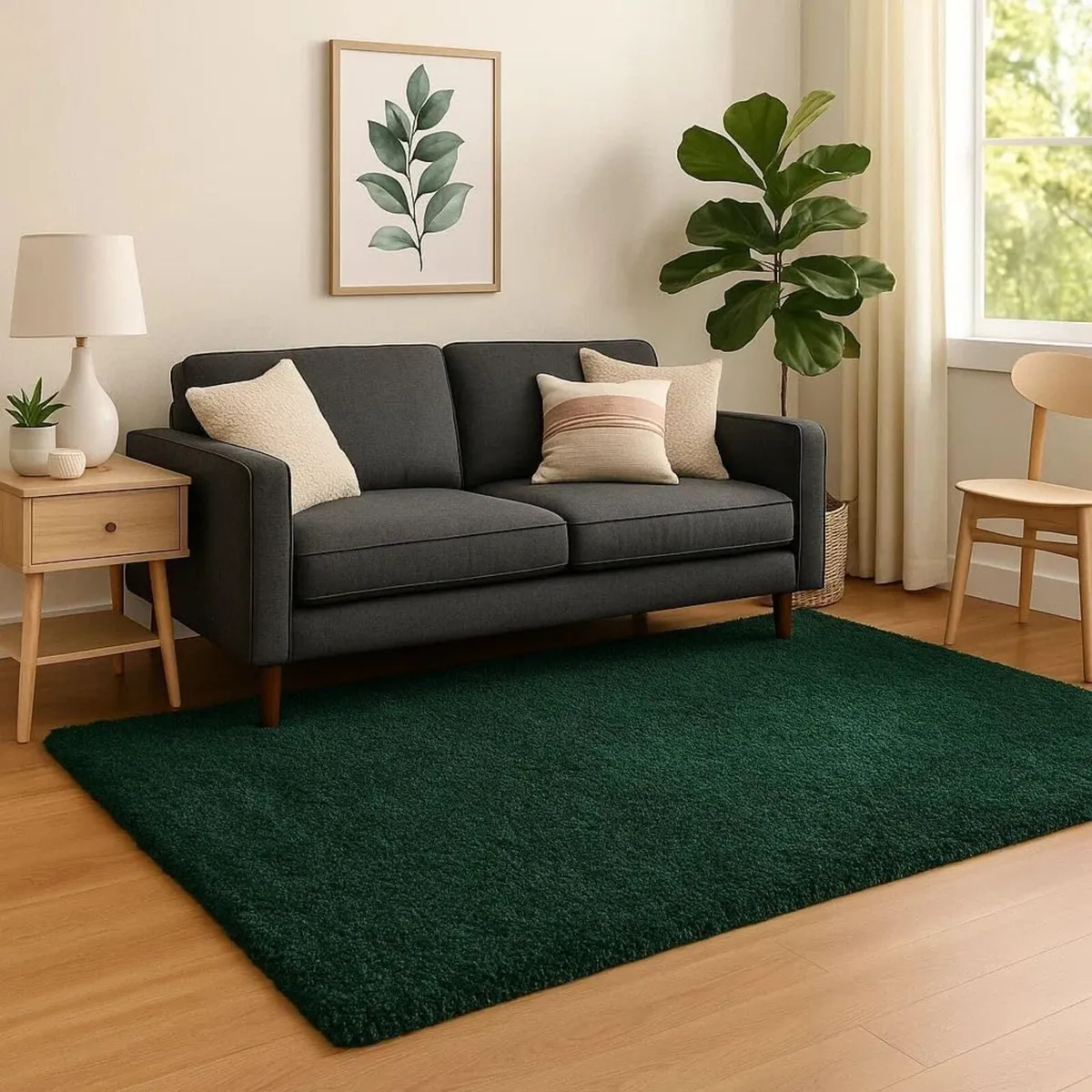 Emerald Green Rug Soft Plush Pile High-Density - Image 1