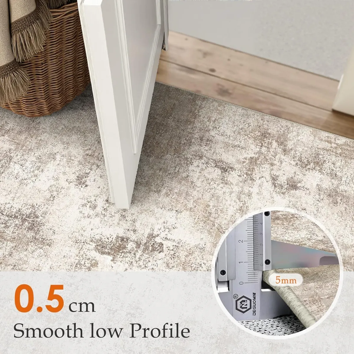 Brown Abstract Area Rug Living Room Extra Large - Image 3