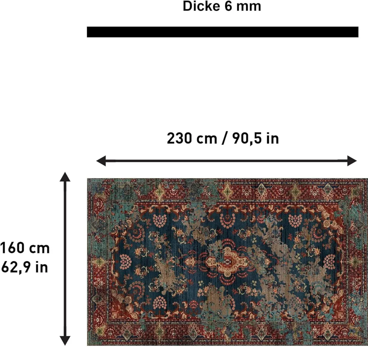 Kinevart Printed Chenille Print Rug Machine Made - Image 2