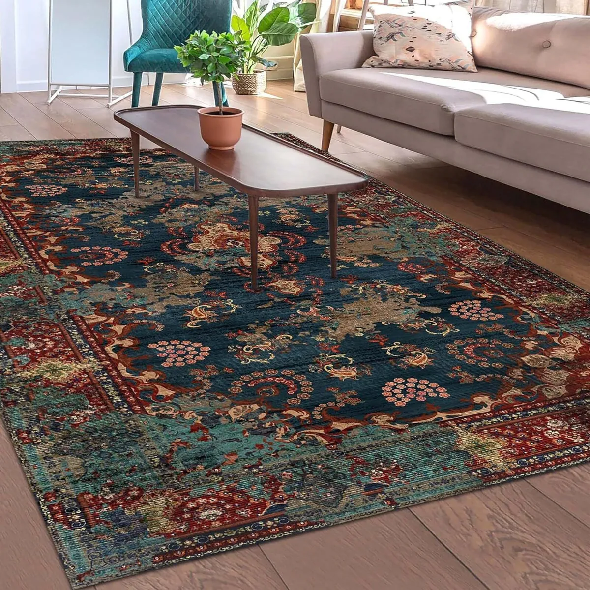 Kinevart Printed Chenille Print Rug Machine Made - Image 1