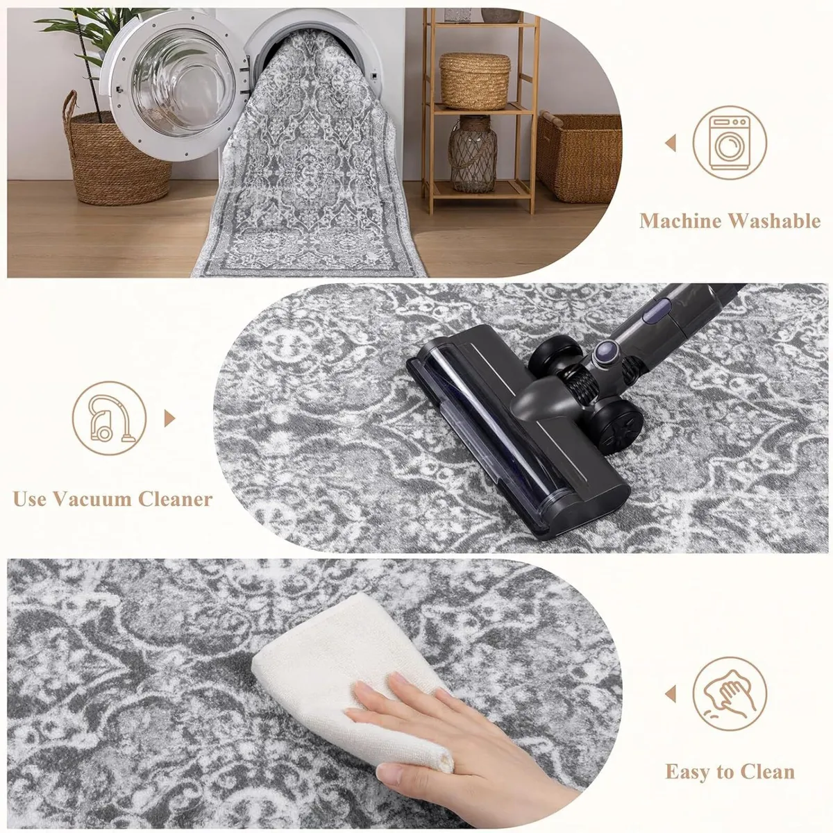 Extra Large Rugs for Living Room 160 x 230cm Non - Image 3