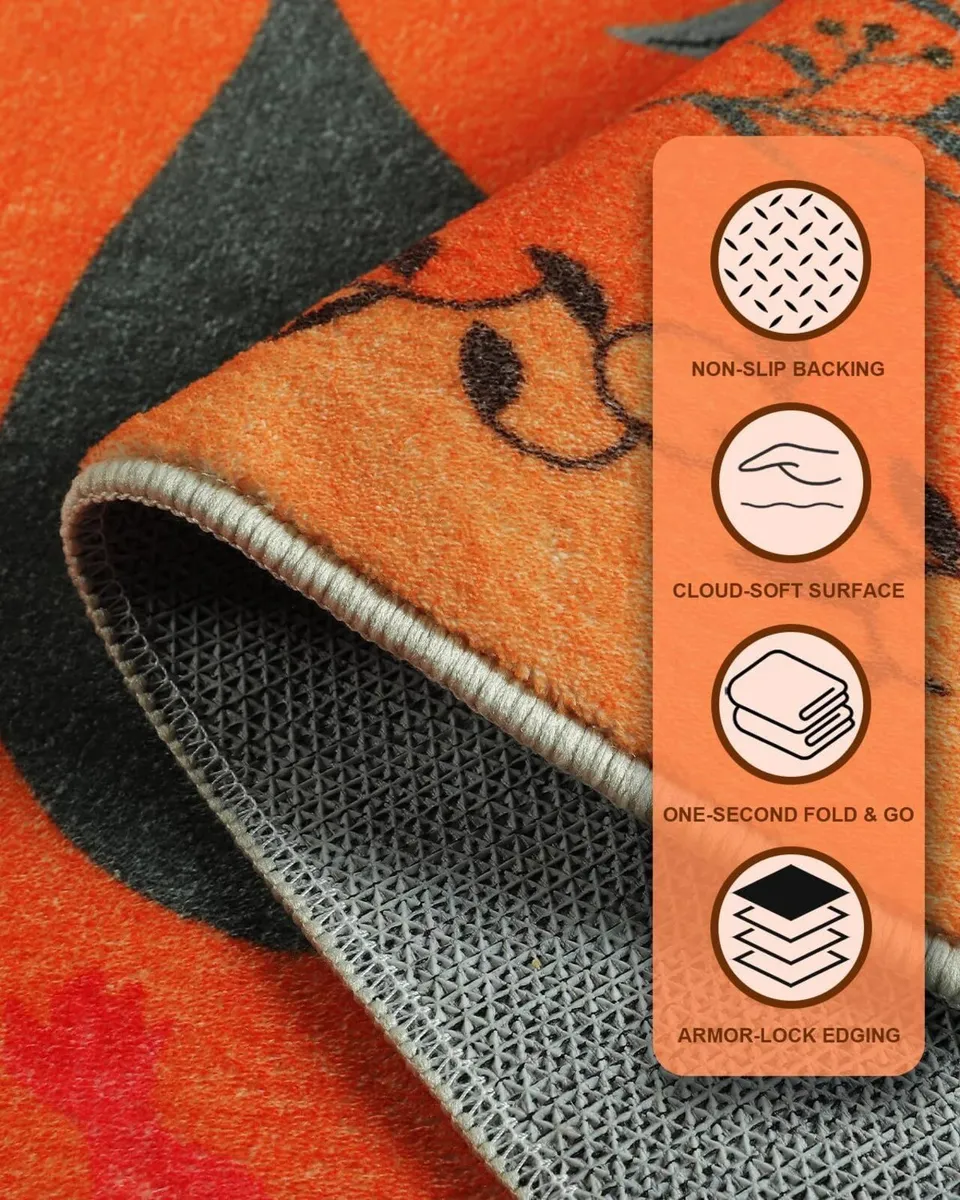 Rugs for Living Room Floral 5x7 Non Slip Machine - Image 3