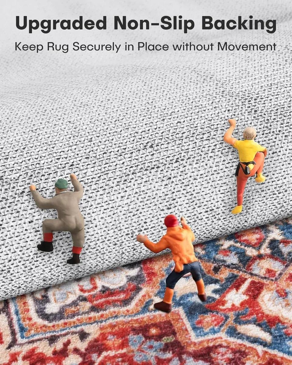 Living Room Rug Orange/Red Washable Area Rugs for - Image 2