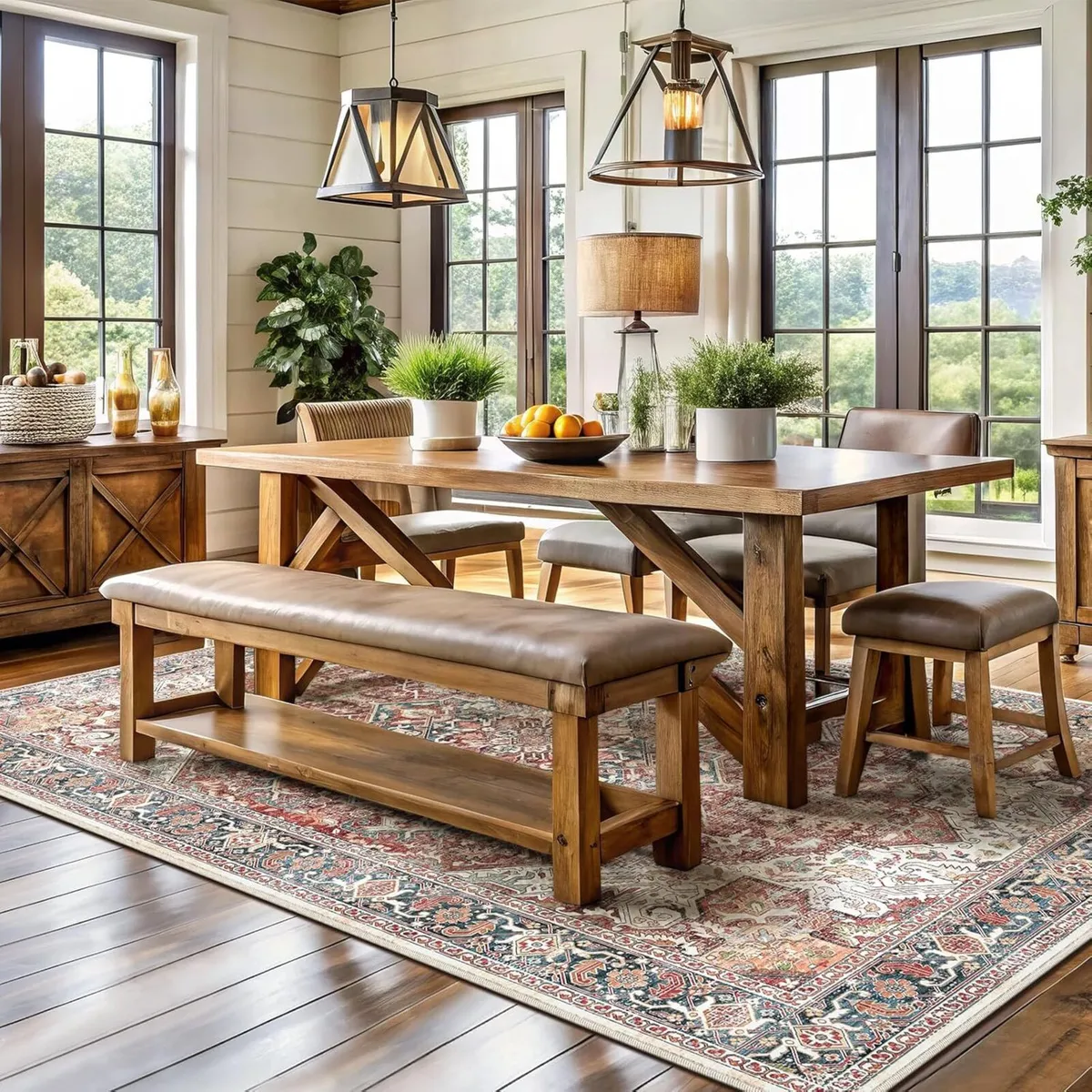 Living Room Rug Orange/Red Washable Area Rugs for - Image 4