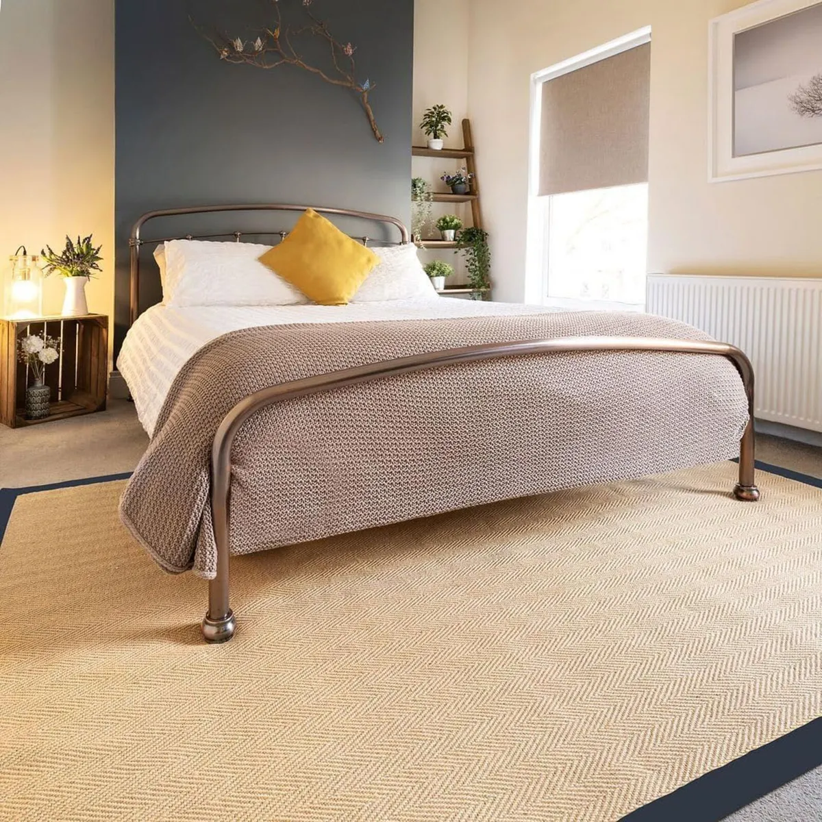 Natural Sustainable Navy Blue Cotton Border - Image 1