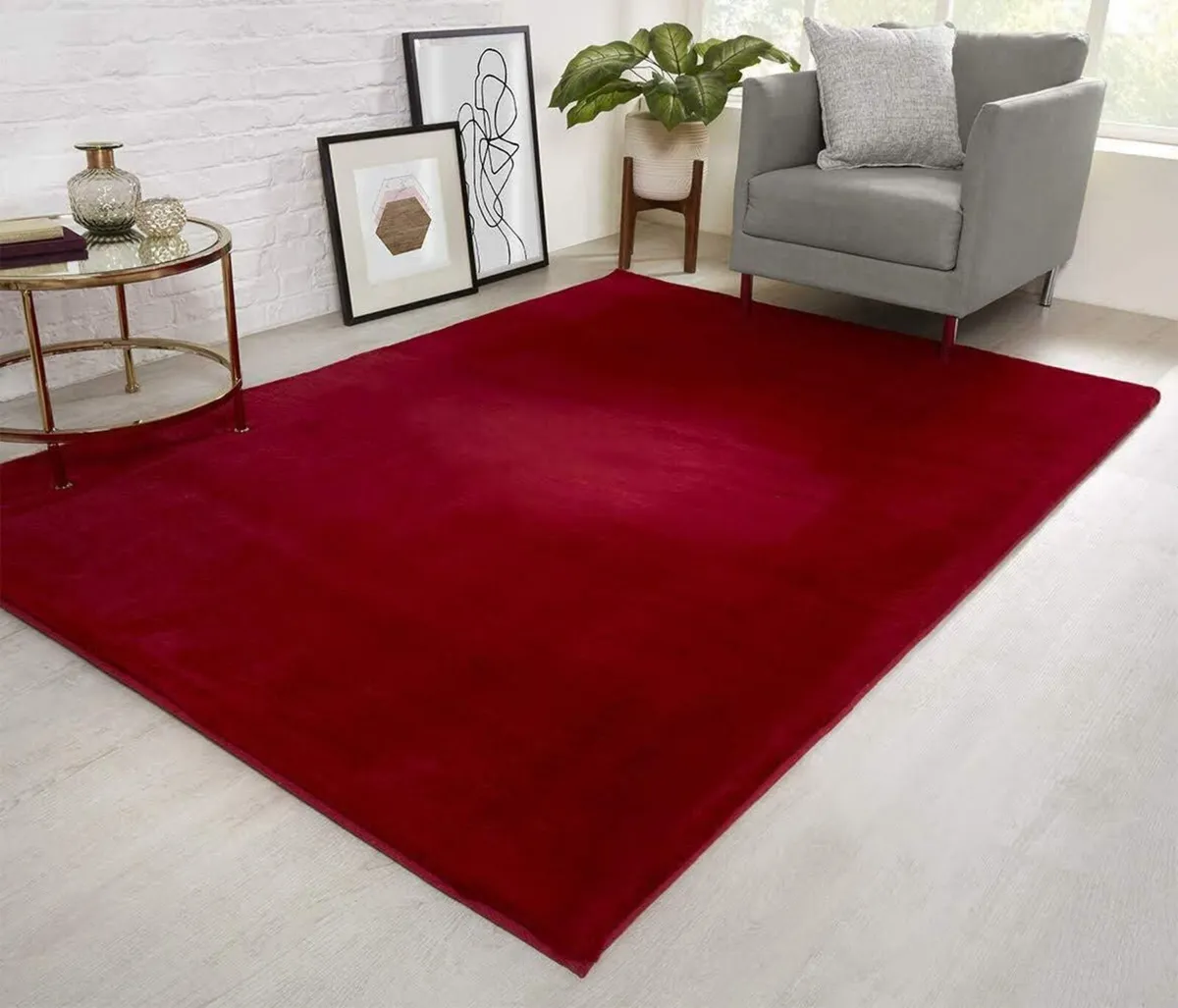 NATURAL FAUX RABBIT FUR Rug Ultra Soft Plush - Image 1