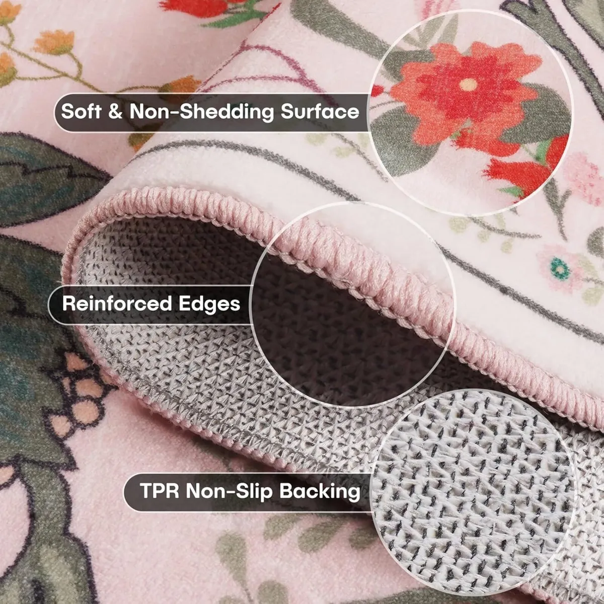 Pink Rugs Living Room 160x230 cm Large Low Pile - Image 2