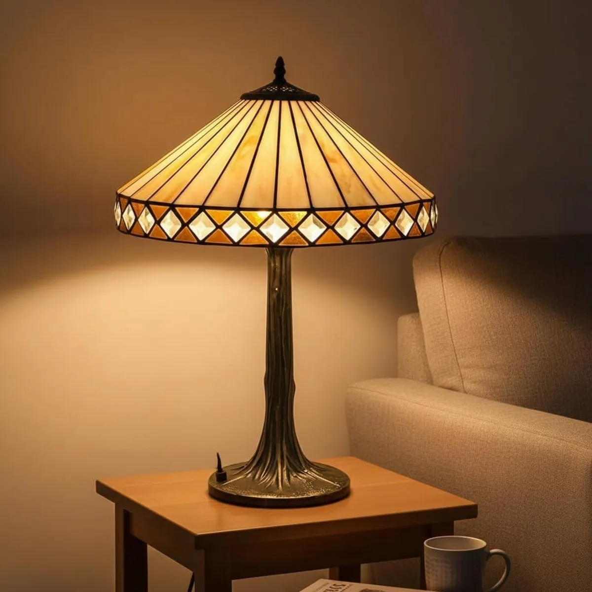 Art Deco Table Lamp 40.5 cm Diameter Tiffany - Image 2