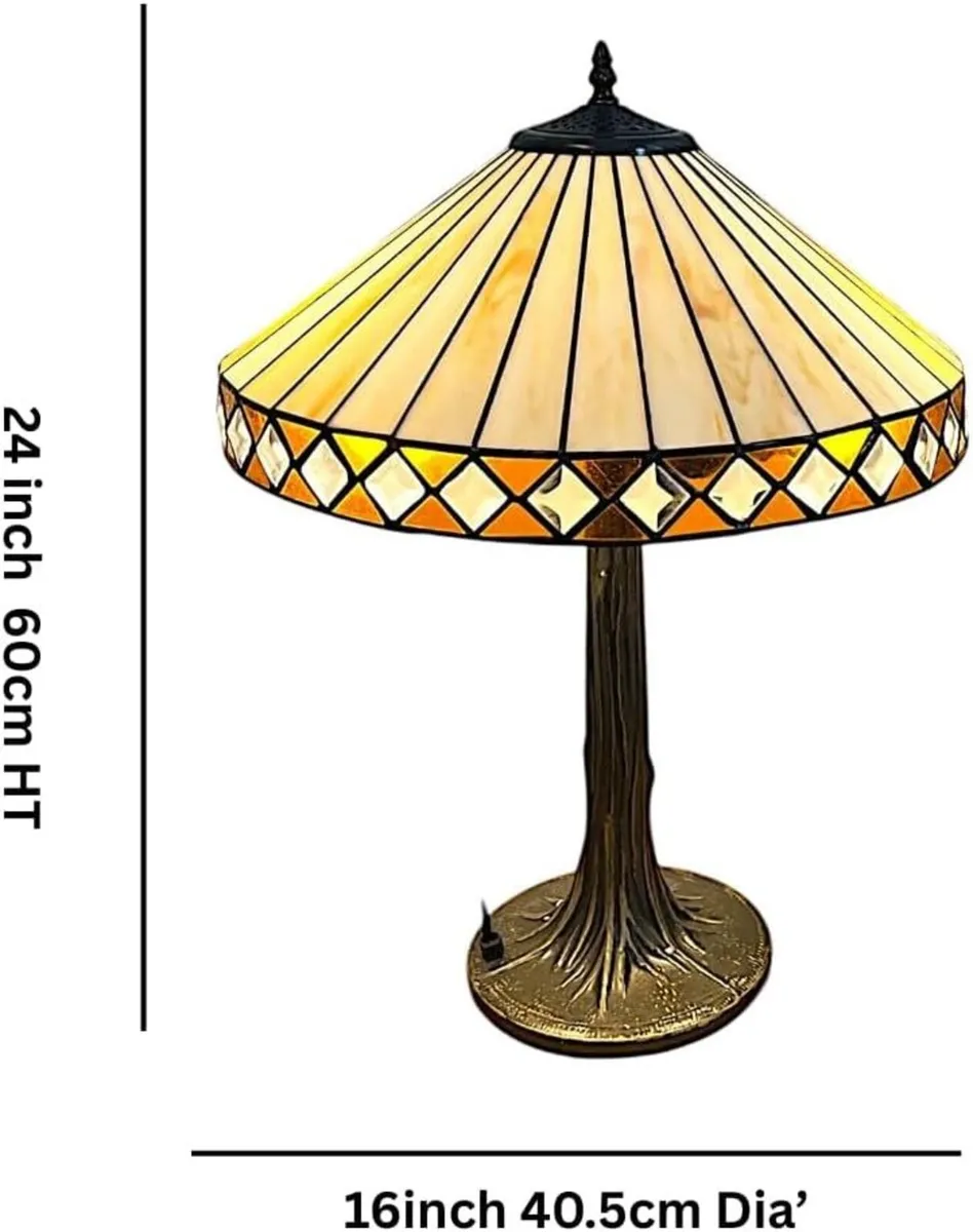 Art Deco Table Lamp 40.5 cm Diameter Tiffany - Image 3