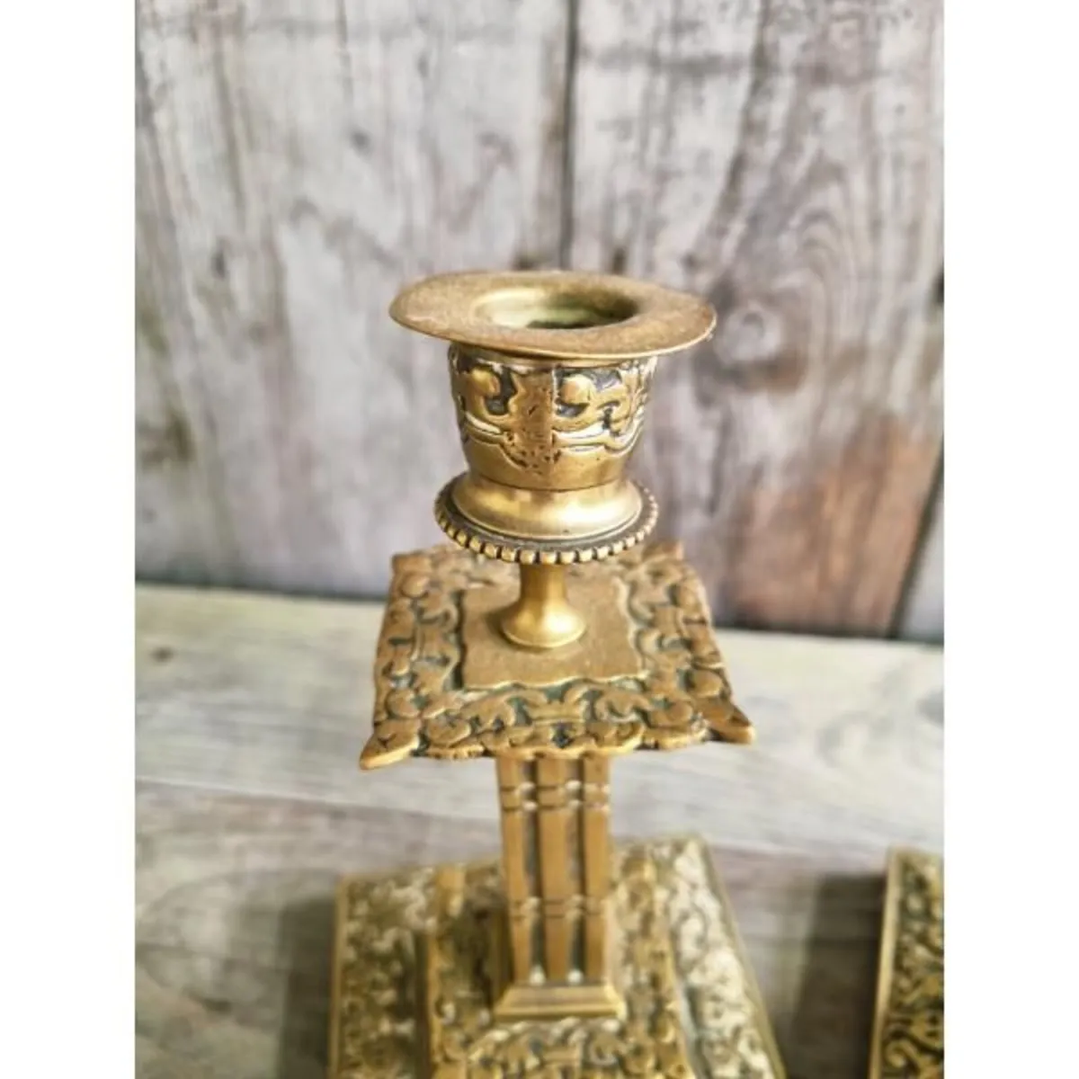 Ornate Brass Candle Holders KAS1221 - Image 3