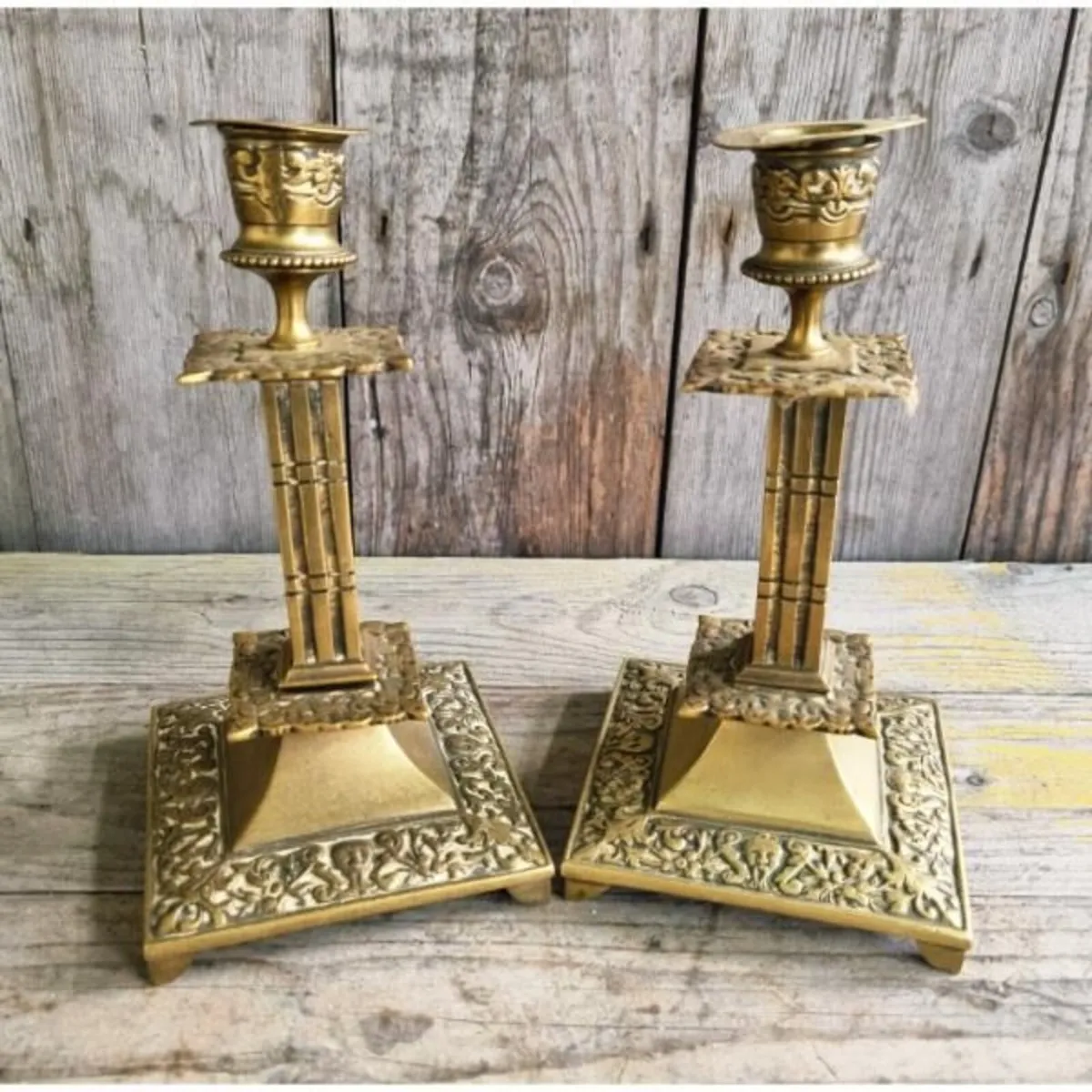Ornate Brass Candle Holders KAS1221 - Image 2