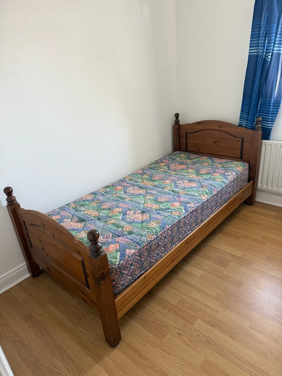 Single bed with mattress & bedside locker - Image 3