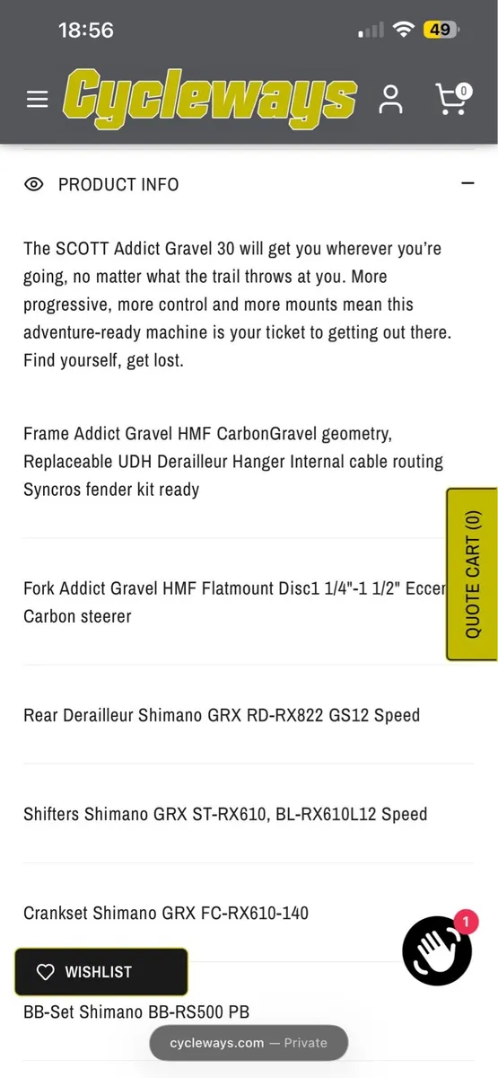 Scott Addict Gravel 30 (size M) - Image 3