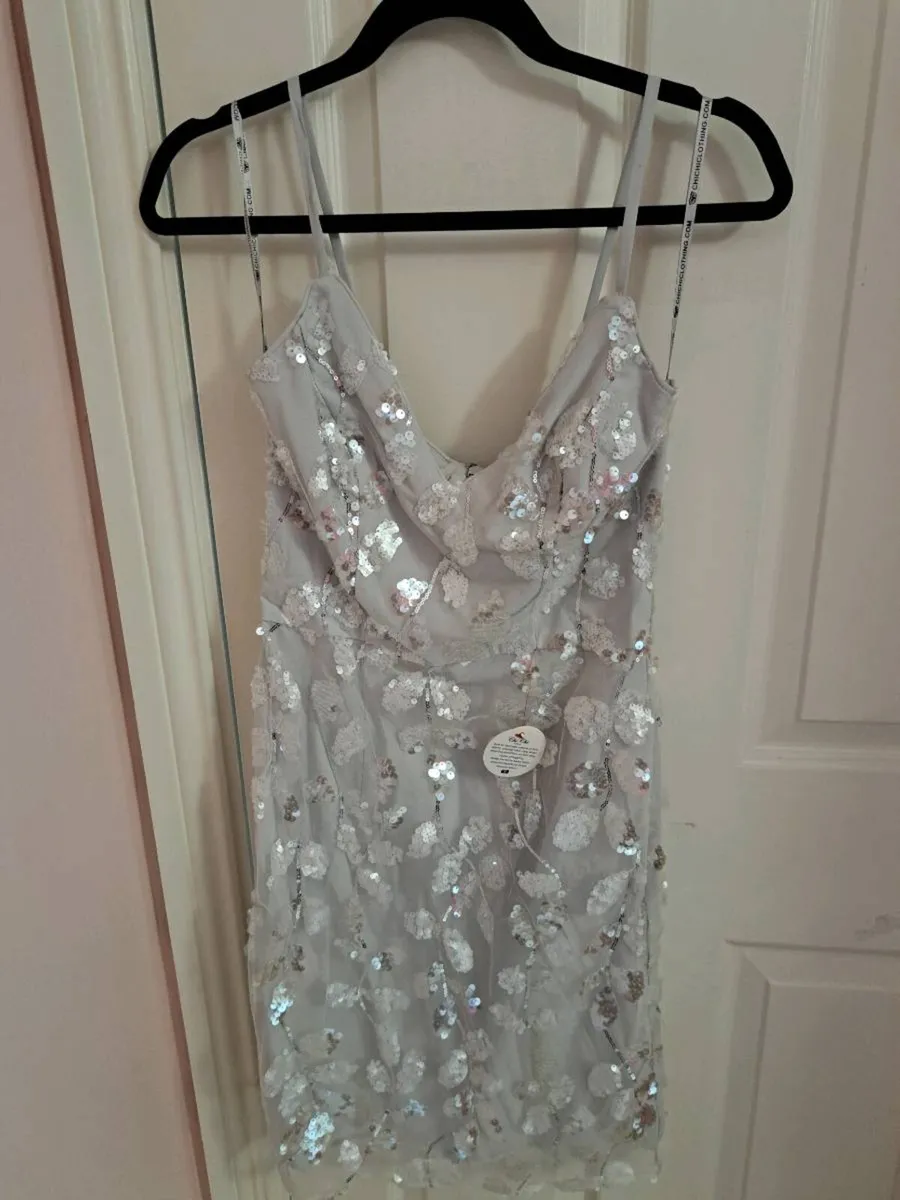 Chi Chi Silver sequin bodycon dress - Image 1