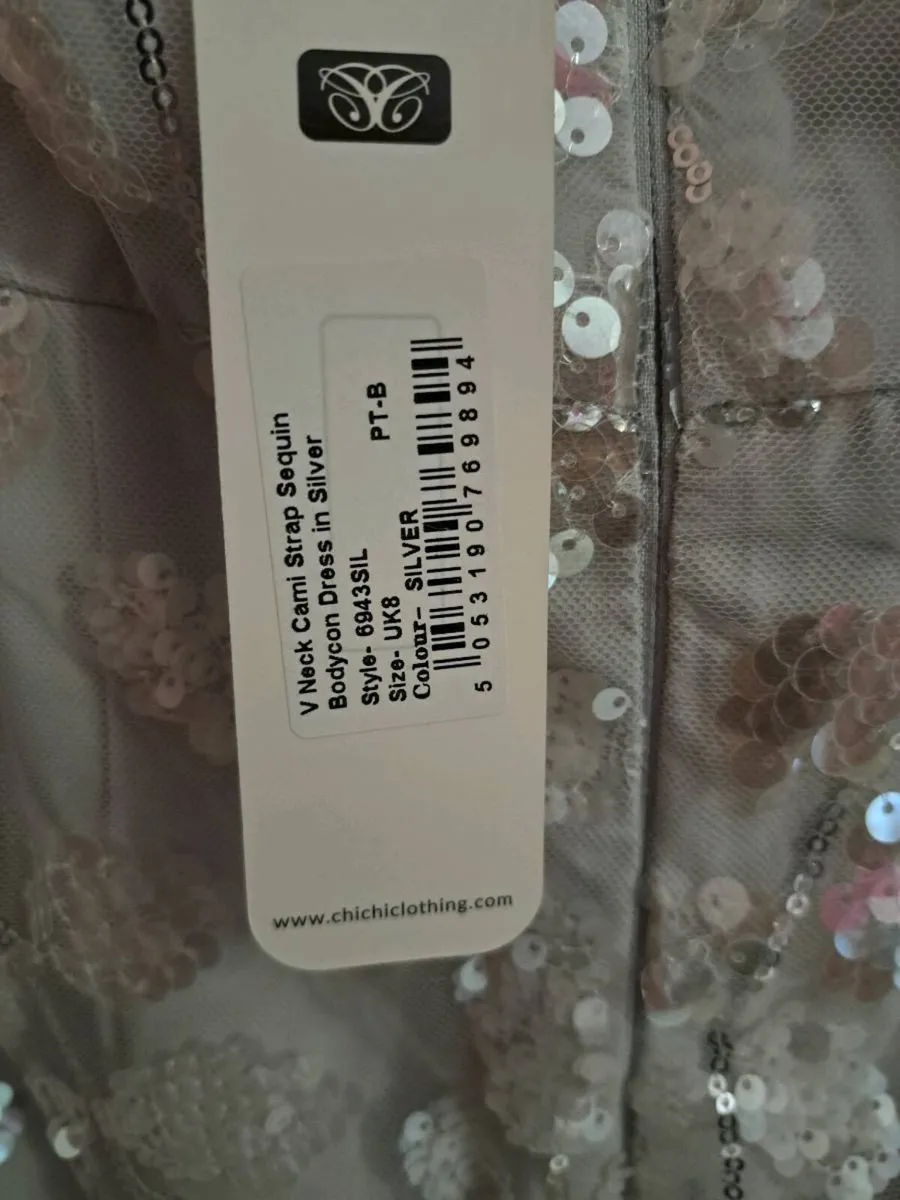 Chi Chi Silver sequin bodycon dress - Image 3