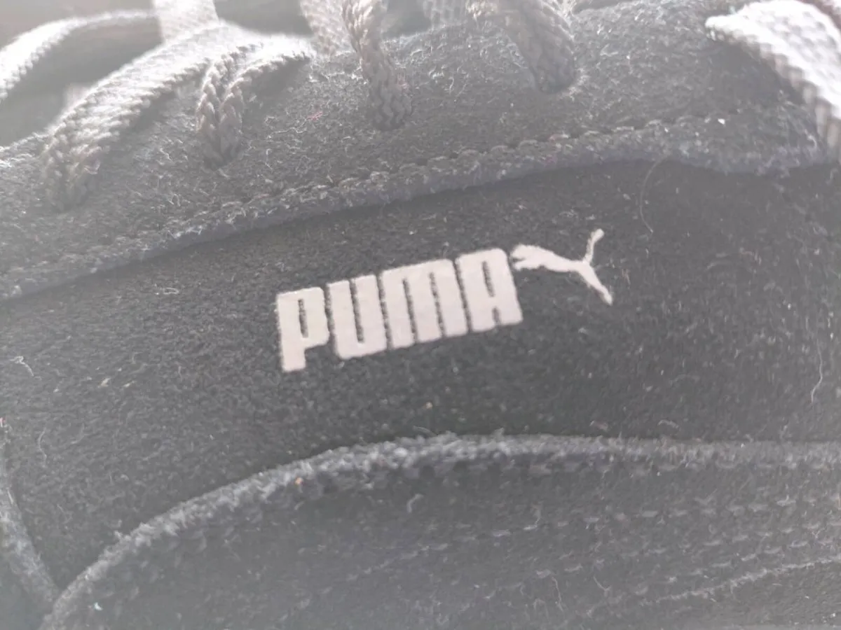 Black velor/velvet Puma trainers - Image 3