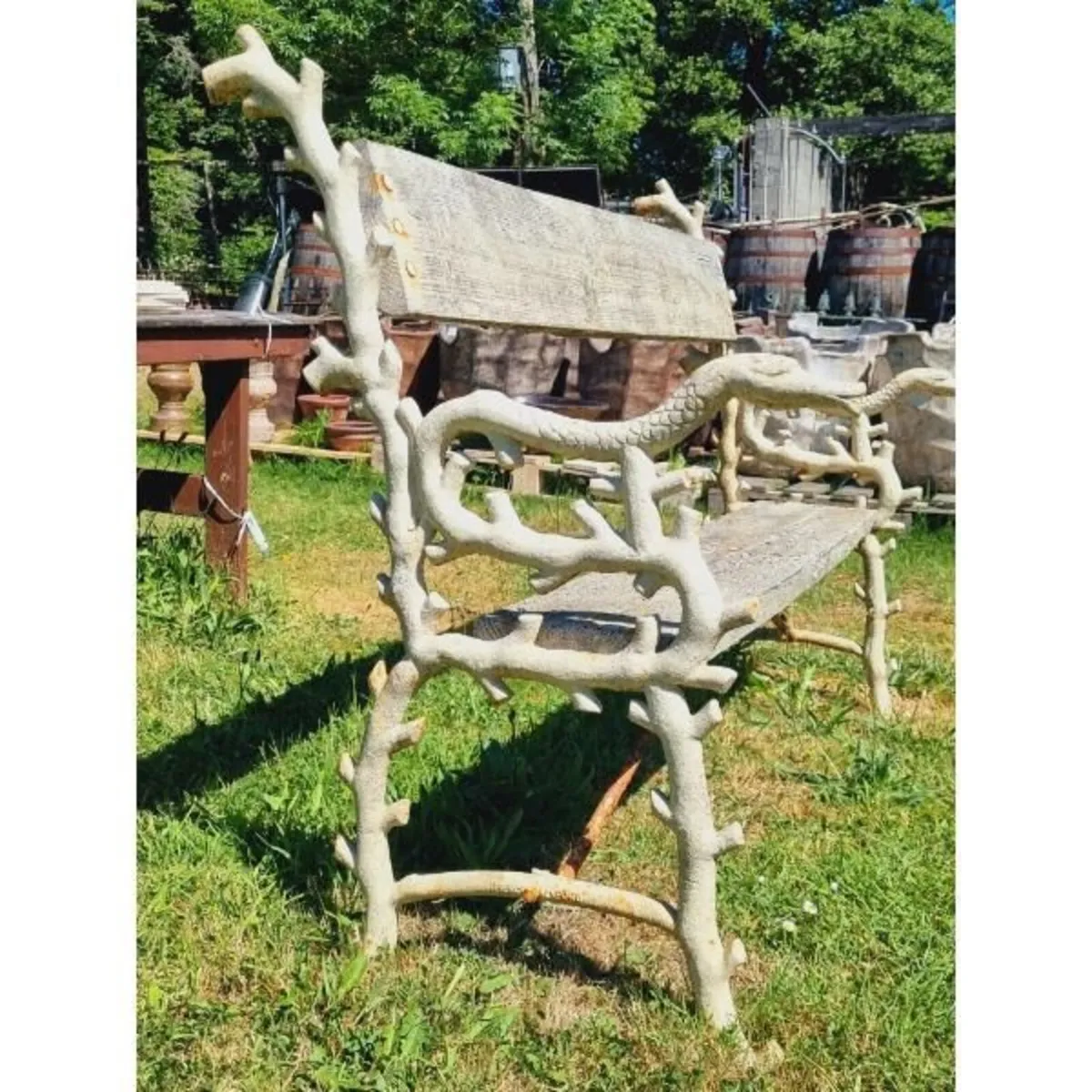 Bench Cast Iron and Timber Ornate Ends H23 - Image 2