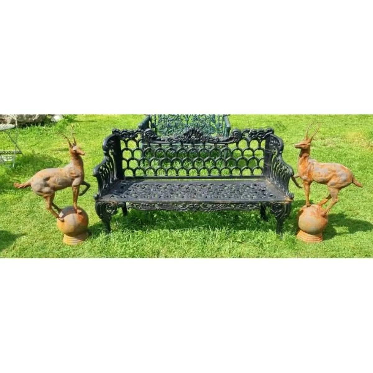 Bench Cast Iron Horse Shoe Large Black CH-R-742-B - Image 4