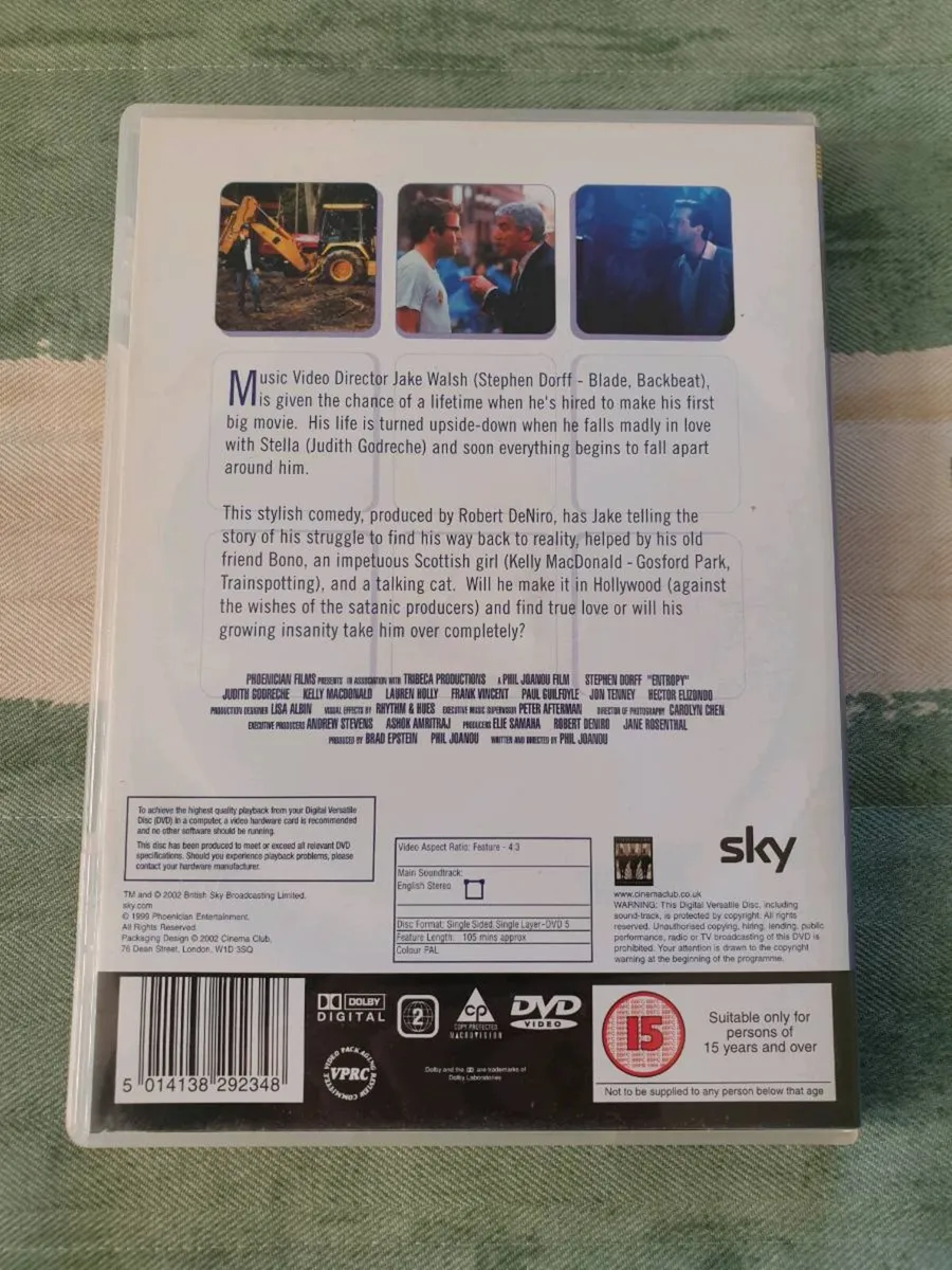 Entropy DVD 1999 Phil Joanou Stephen Dorff U2 - Image 2