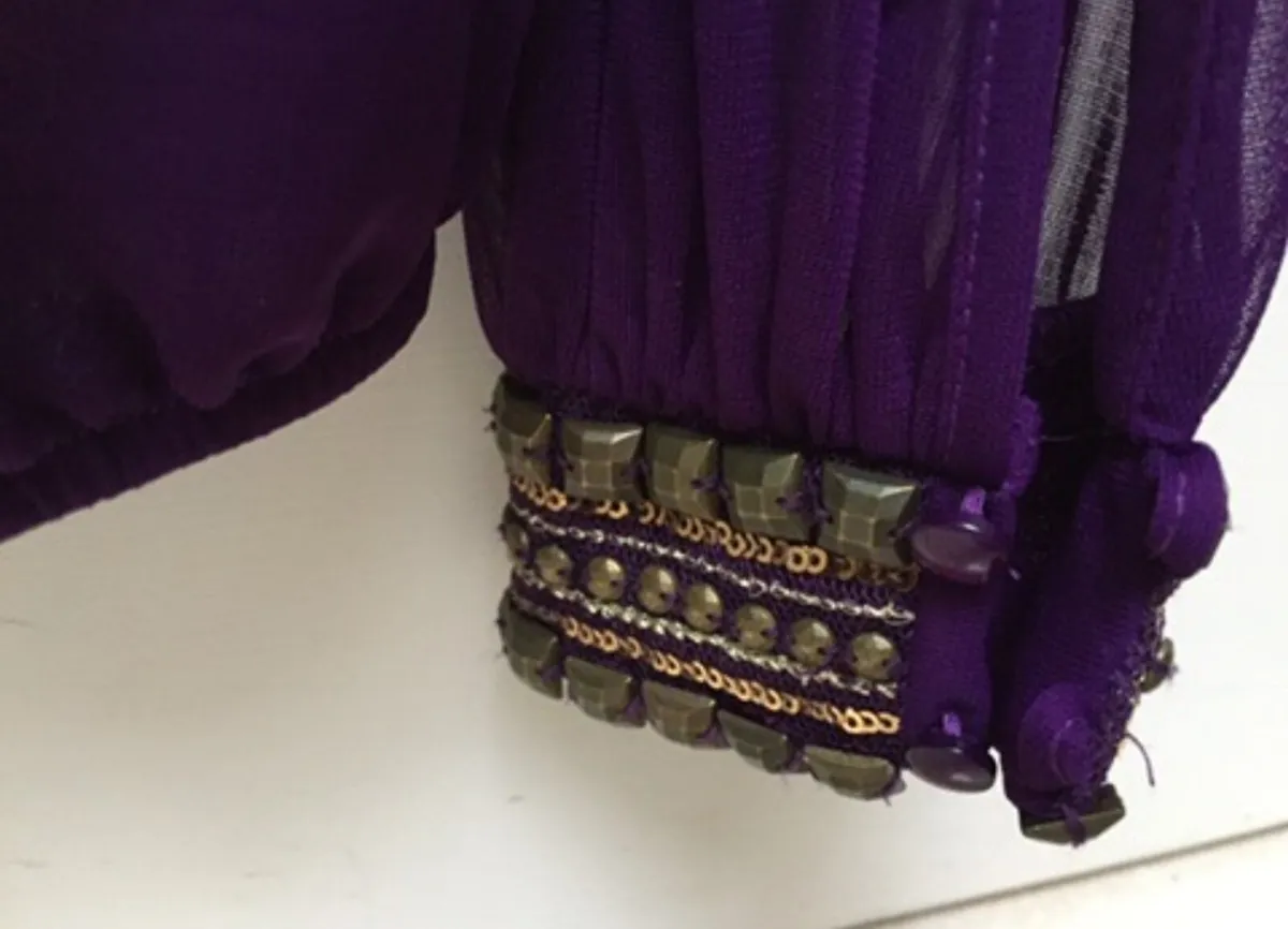 Gorgeous Purple Embellished Top: Size 8 - Image 2