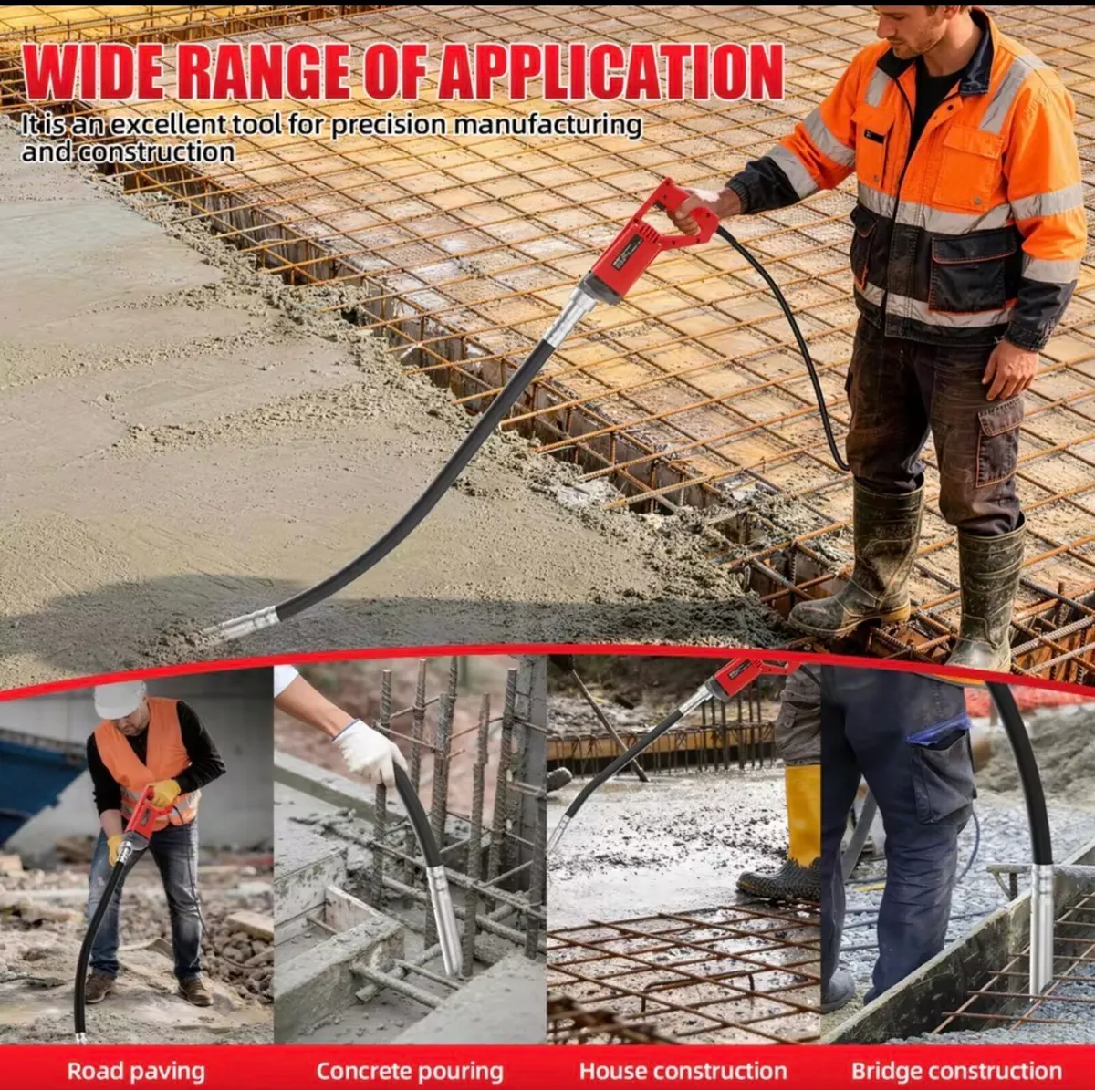 Concrete vibrator 1800W, 4000 rpm - Image 4
