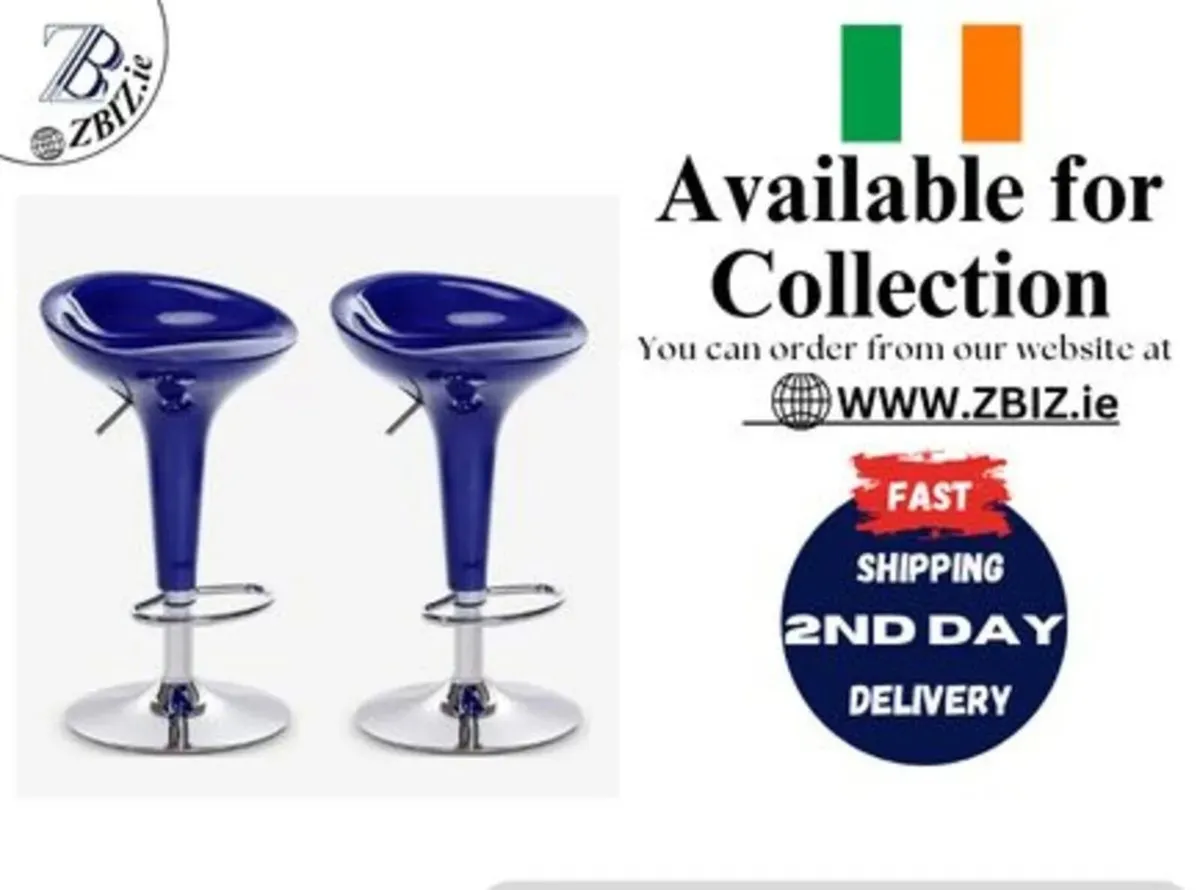 2 Gas Lift Bar Stools – Kitchen & Home Bar - Image 1