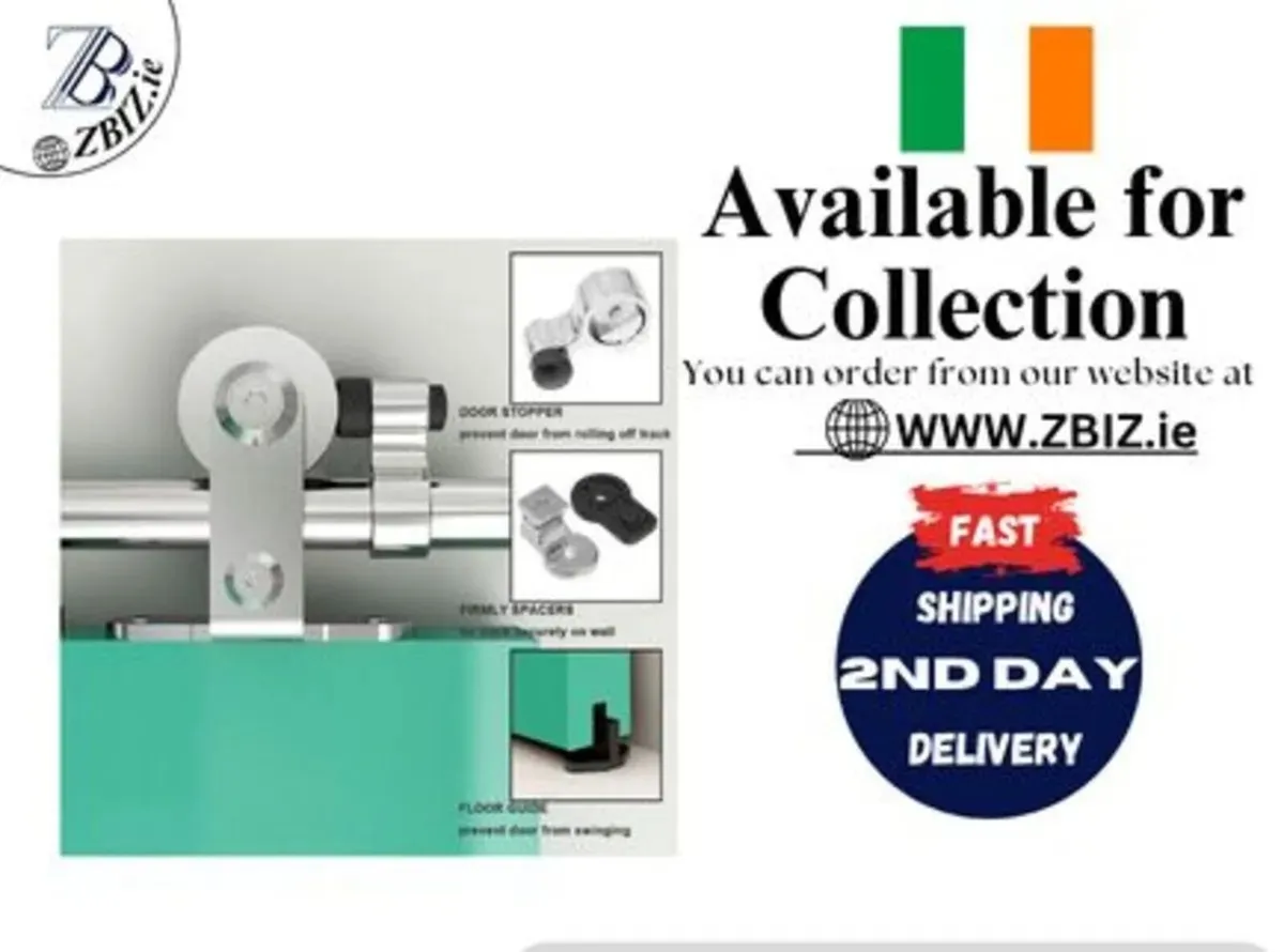 244CM/8FT Sliding Door Kit with Hanging Rail - Image 1