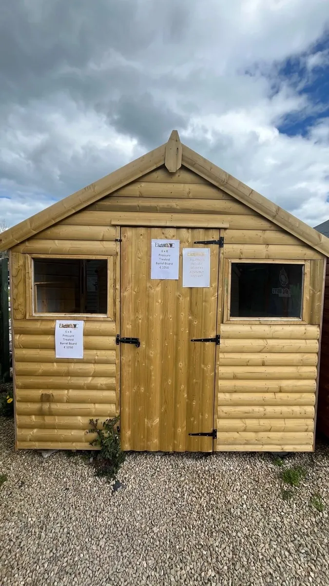 8ft x 5ft Pressure Treated Wooden Shed – Like New - Image 2