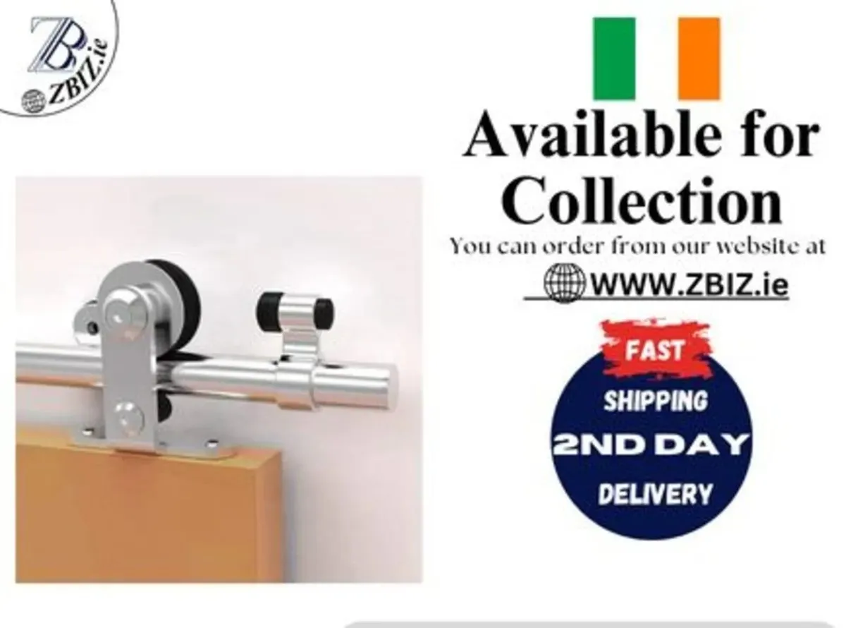 200CM/6.6FT Kit Sliding Door Kit with Hanging Rail - Image 1