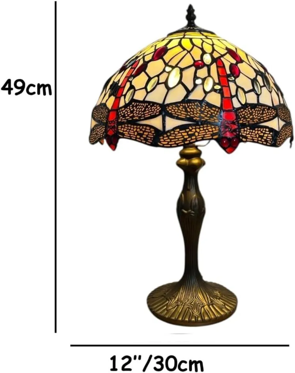 Tiffany Style Table Lamp Dragonfly Design 49 cm - Image 2