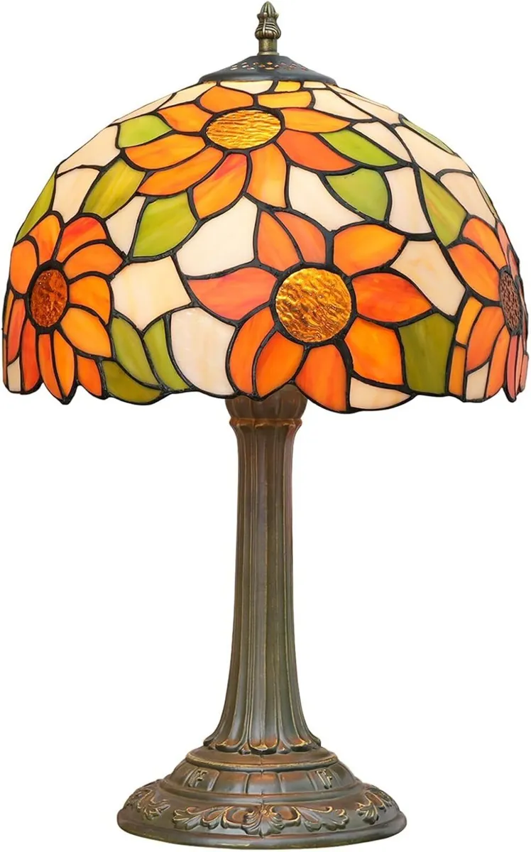 Tiffany Lamp Stained Glass Sunflower Yellow - Image 1