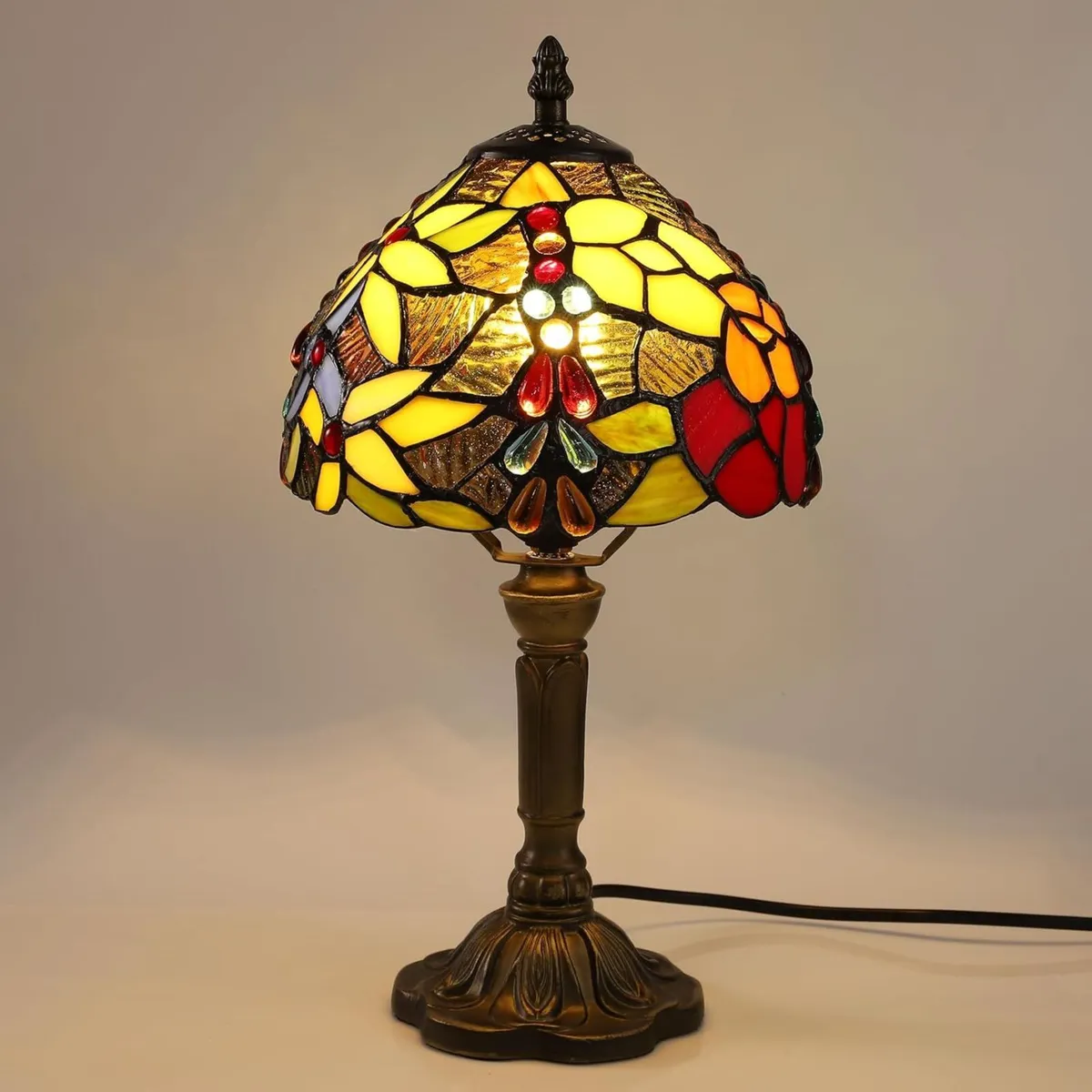flysclean Tiffany Lamp Rose Flower Stained Glass - Image 2