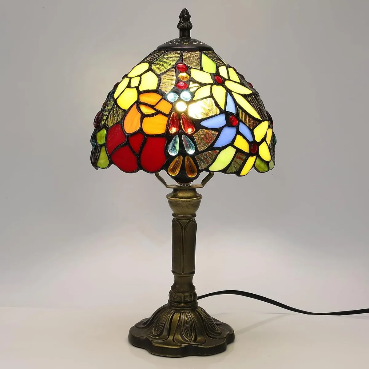 flysclean Tiffany Lamp Rose Flower Stained Glass - Image 3