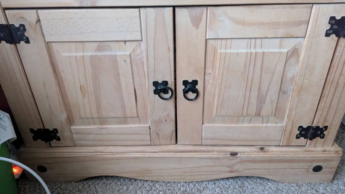 Wooden TV Stand / Cabinet – Solid Pine - Image 2