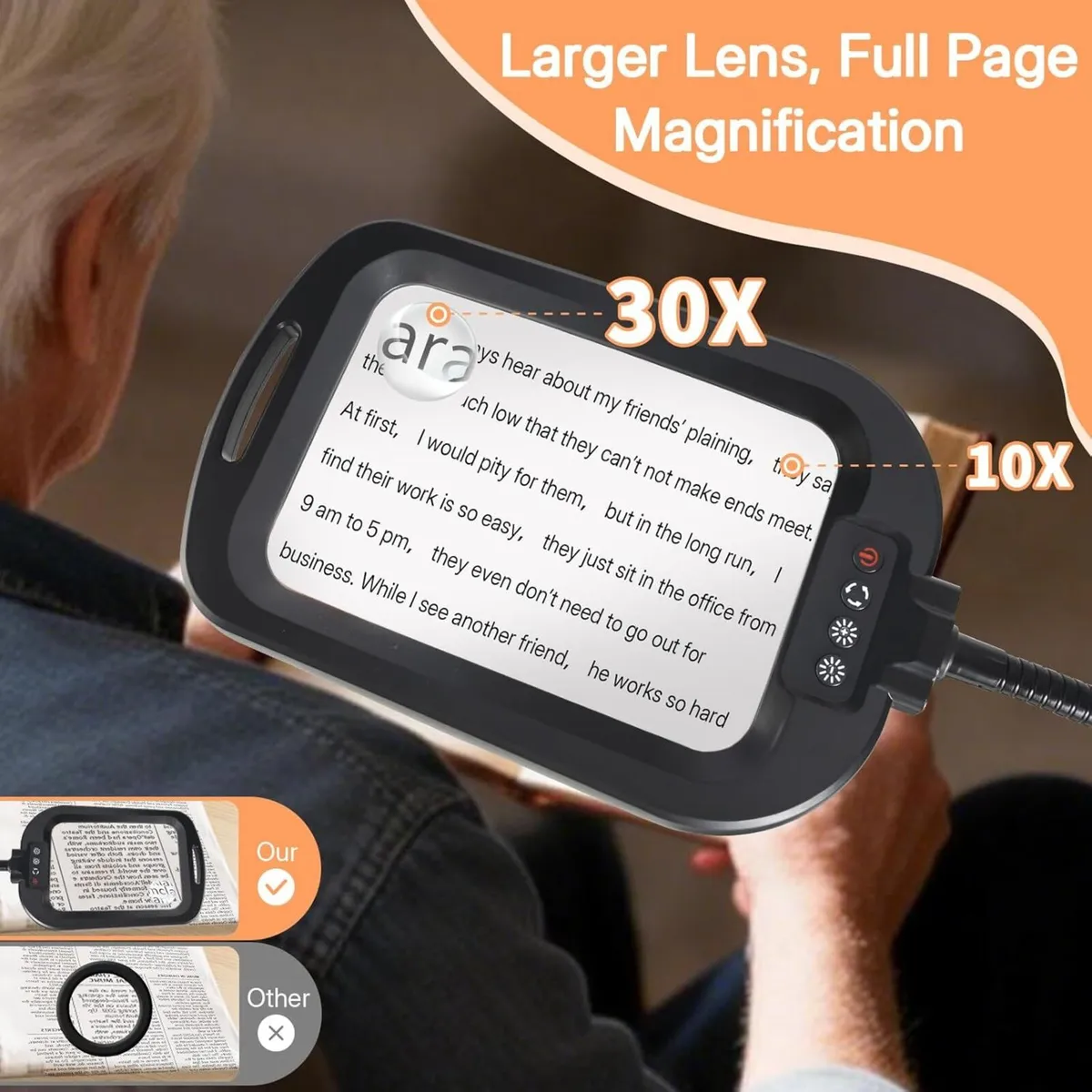 10X 30X Magnifying Glass with Light and Floor - Image 2