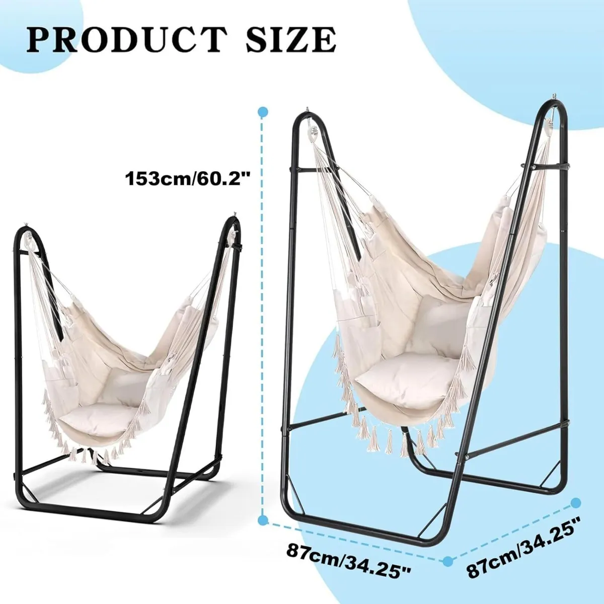 Heavy-Duty Hammock Chair with Stand Indoor - Image 3
