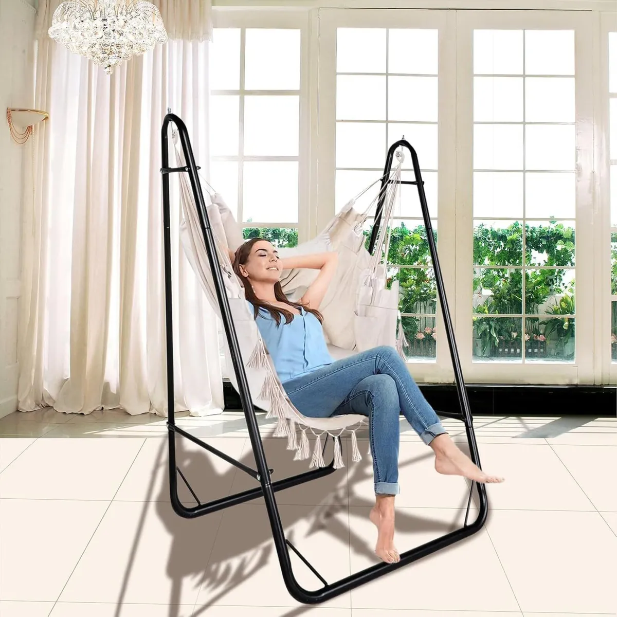 Heavy-Duty Hammock Chair with Stand Indoor - Image 2