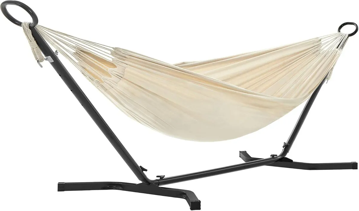 Hammock with Stand 210 x 150 cm 5 Adjustable - Image 1