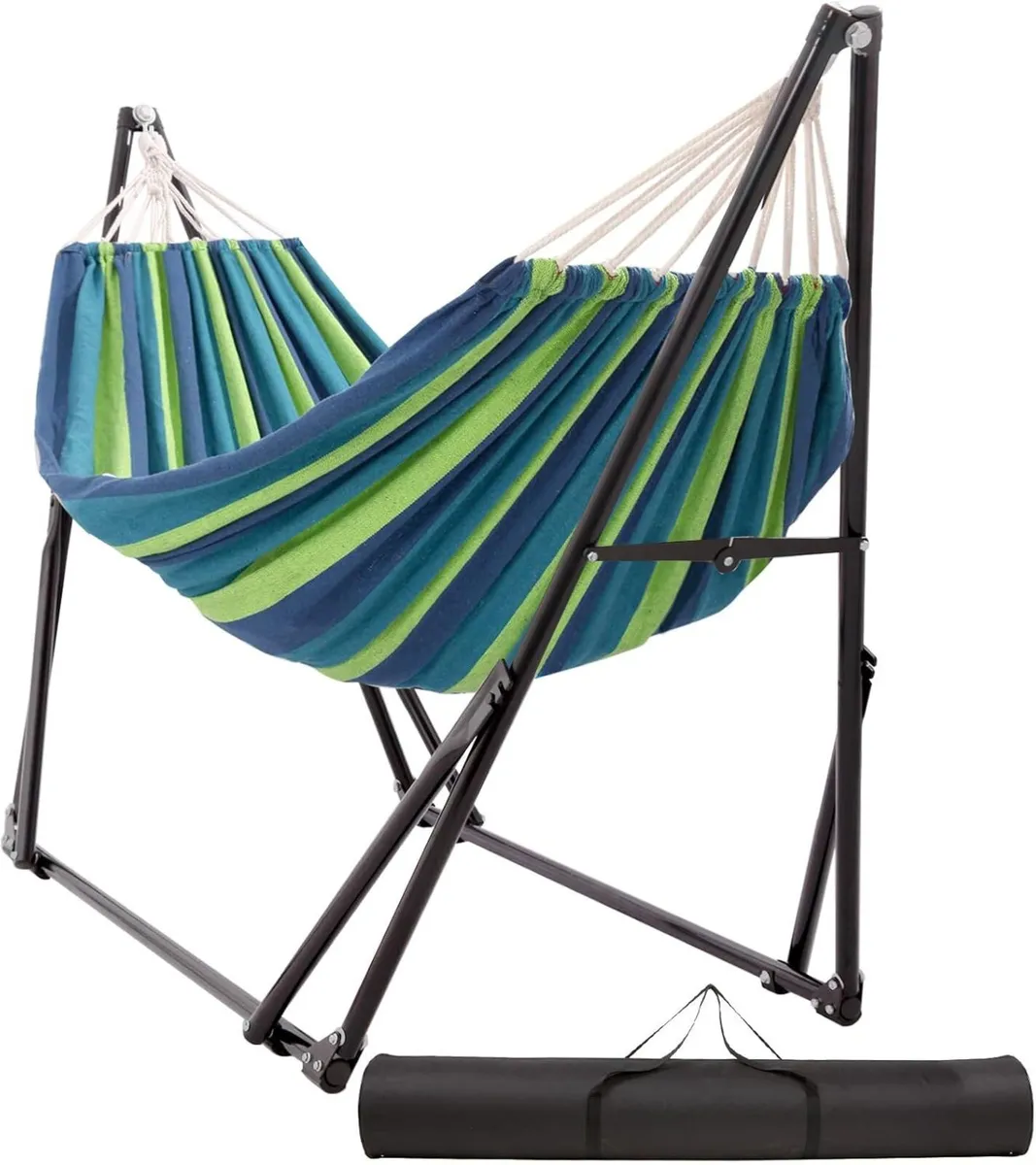 Hammock with stand Foldable Steel Frabic Tension - Image 1