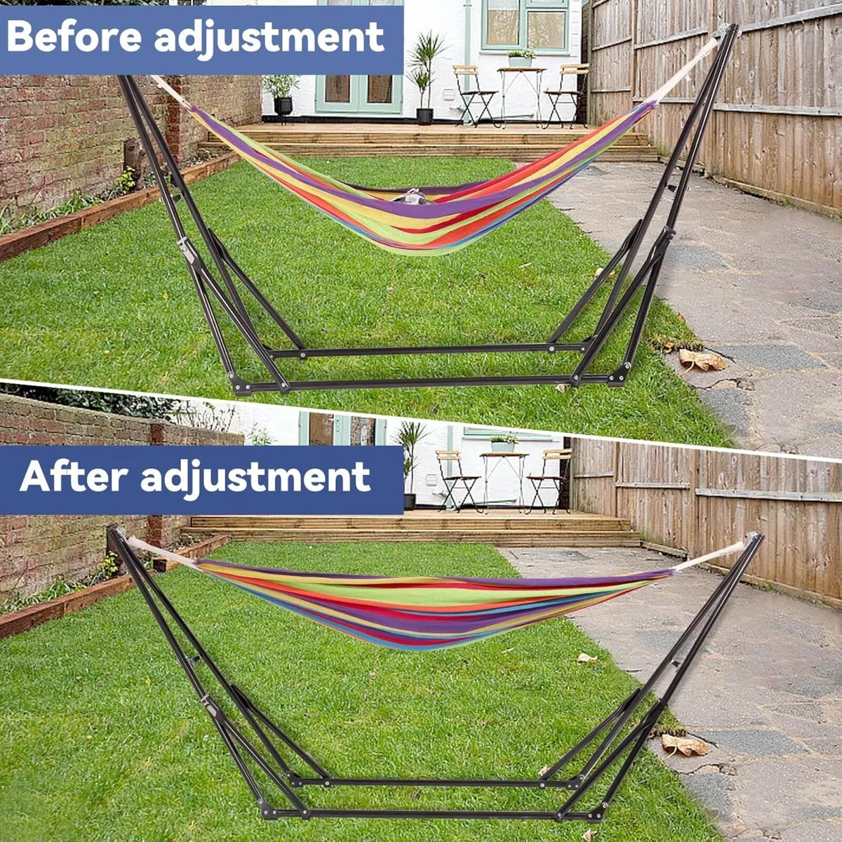Hammock with stand Foldable Steel Frabic Tension - Image 3