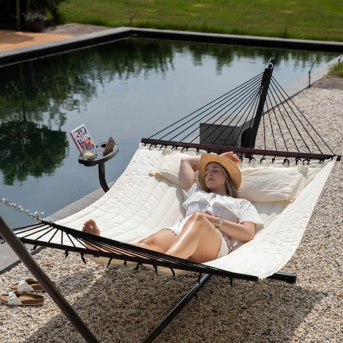 Hammock Stand with Sidetable Garden Hammocks 2 - Image 2