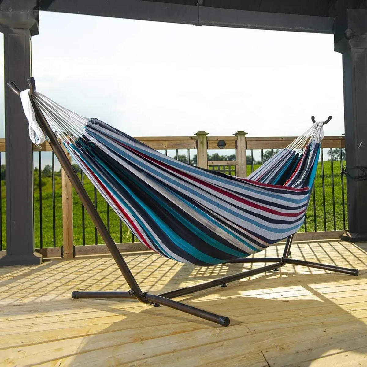 Denim Double Cotton Hammock with Space-Saving - Image 3