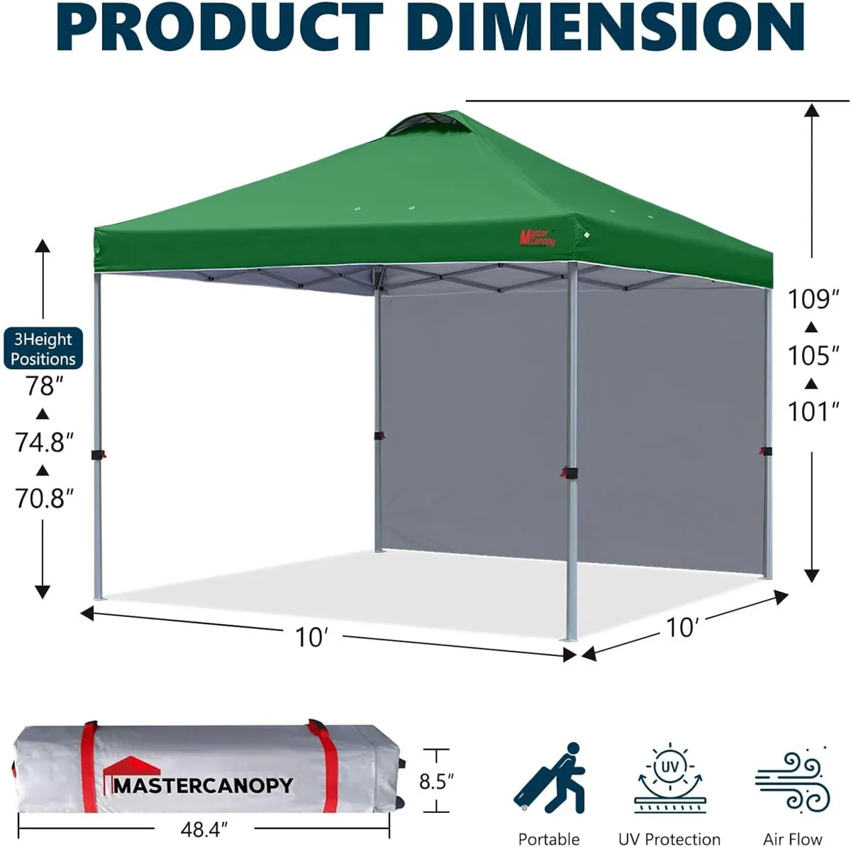 Durable Ez Pop-up Gazebo Tent with 1 Sidewall - Image 2